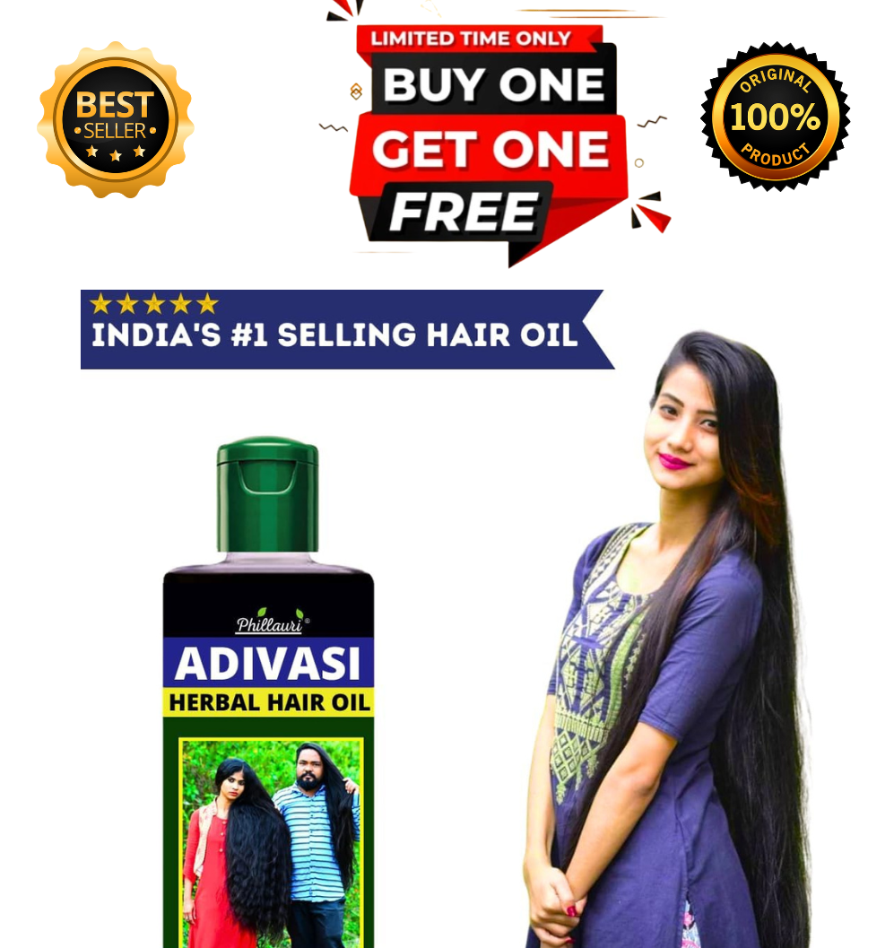 (Buy 1 Get 1 Free ) ADIVASI HERBAL HAIR OIL FOR REGROWTH AND LONG HAIR PURE NATURAL HAIR OIL