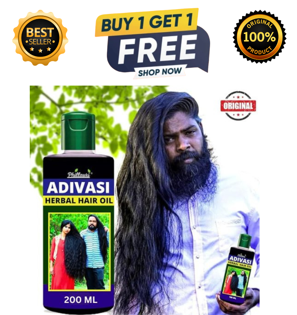 (Buy 1 Get 1 Free ) ADIVASI HERBAL HAIR OIL FOR REGROWTH AND LONG HAIR PURE NATURAL HAIR OIL