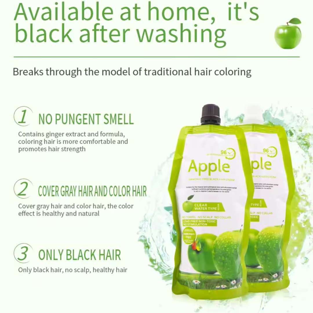 Apple Hair Color 96 Natural Black Ammonnia Free